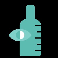 Afbeelding van de tool Alcohol monitor van NewHealth. Het is een illustratie van een fles.